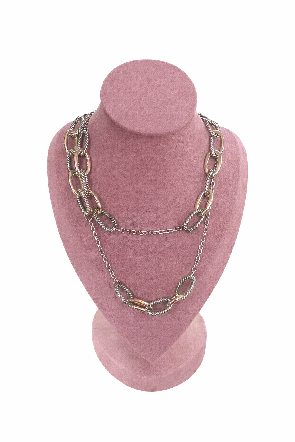 Collar Doble Cadena Bicolor